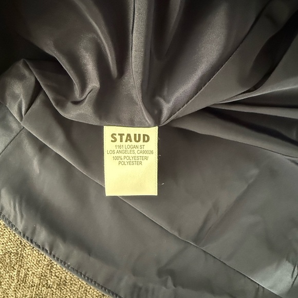 NWT STAUD Rina Double-Breasted Belted Minidress - Elegant Blue Women's Jacket - Picture 13 of 15